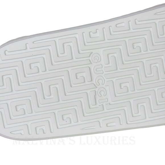 GUCCI SHOES MENS WHITE RUBBER ACE SLIDE SANDAL w WEB DETAIL sz 9G 9.5 US main image 7
